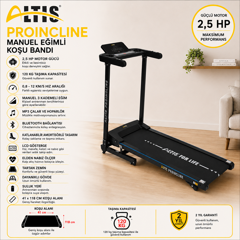 PROINCLINE MANUEL EĞİMLİ KOŞU BANDI