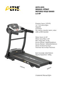 AXIS MANUEL EĞİMLİ MOTORLU KOŞU BANDI 2,5 HP - 2