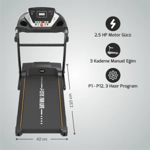 AXIS MANUEL EĞİMLİ MOTORLU KOŞU BANDI 2,5 HP