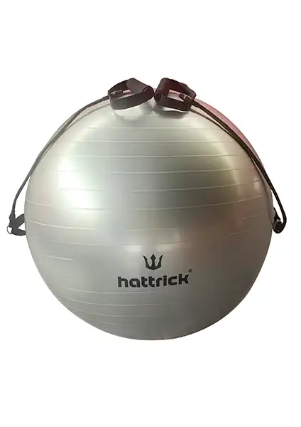 HB70 ÇEKME LASTİKLİ PİLATES TOPU 65 CM GRİ - 1