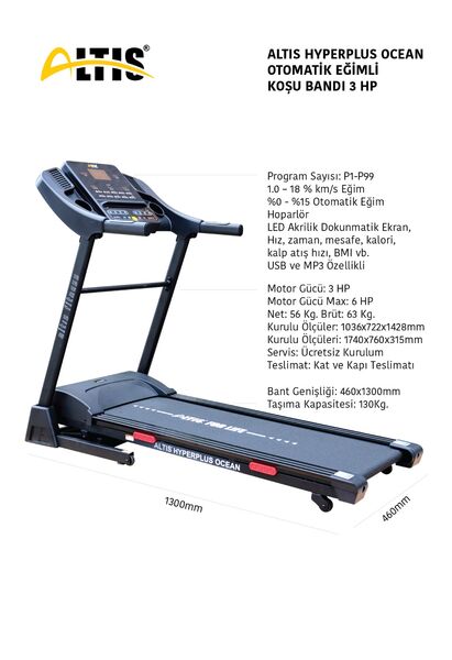 HYPERPLUS OCEAN OTOMATİK EĞİMLİ KOŞU BANDI - 8