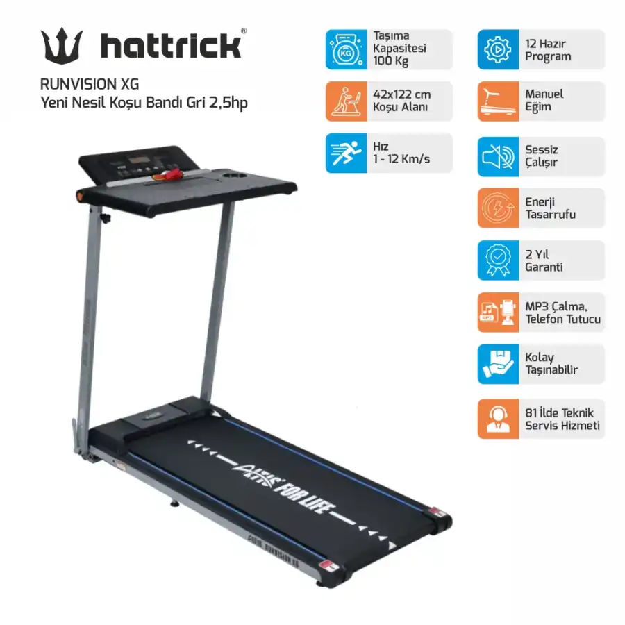 RUNVISION XG YENI NESİL KOŞU BANDI GRİ