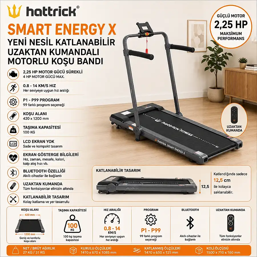 SMART ENERGY X YENİ NESİL KOŞU BANDI GRi