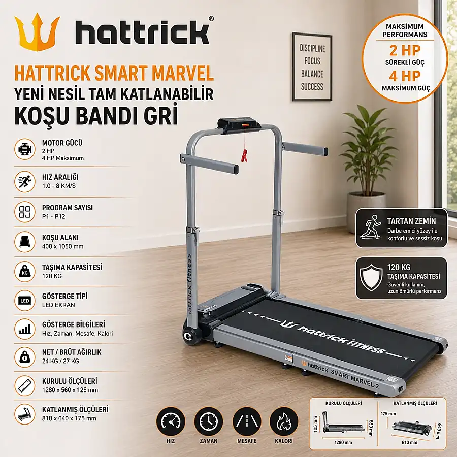 SMART MARVEL YENİ NESİL KOŞU BANDI GRİ