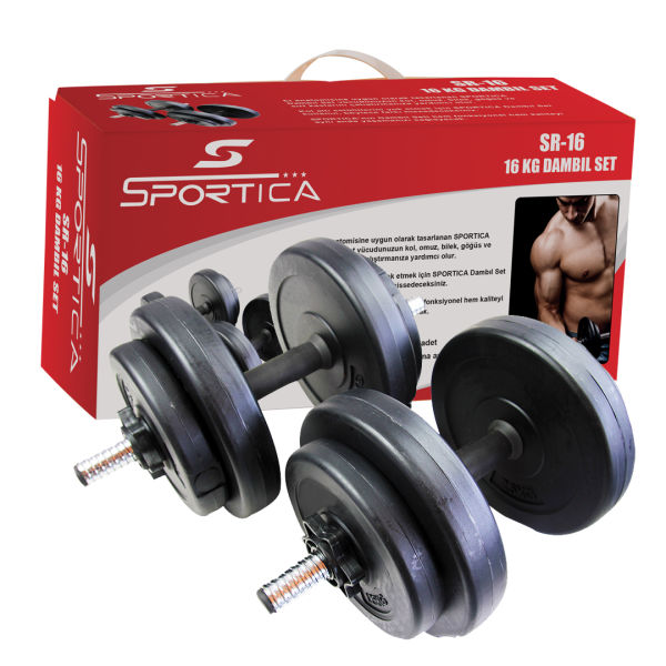 SPORTICA SR16 PLASTİK DAMBIL SET 16 KG
