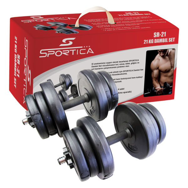 Sportica Sr21 Plastik Dambıl Seti 21Kg